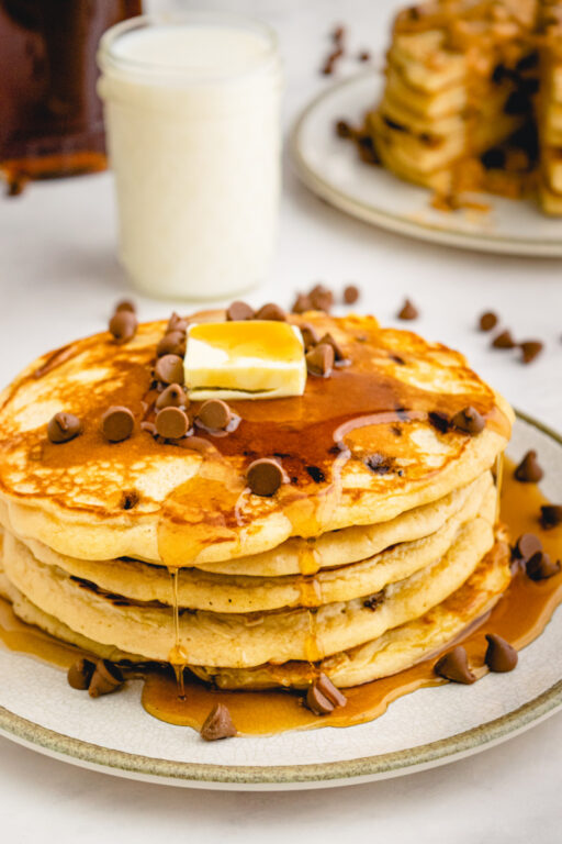 Peanut Butter Pancakes with Chocolate Chips - Recipe Boy