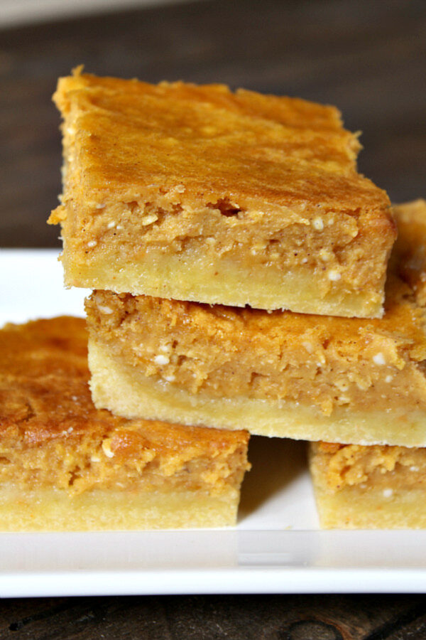 Pumpkin Gooey Butter Bars stacked