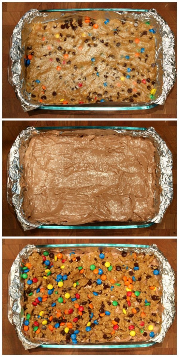 Monster Cookie Chocolate Cheesecake Bars Recipe