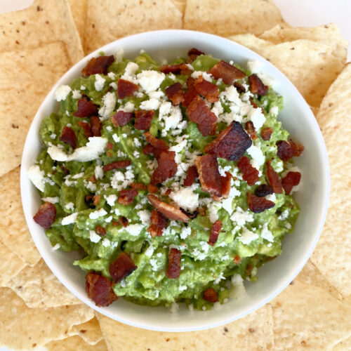 Bacon and Queso Fresco Guacamole - Spices in My DNA