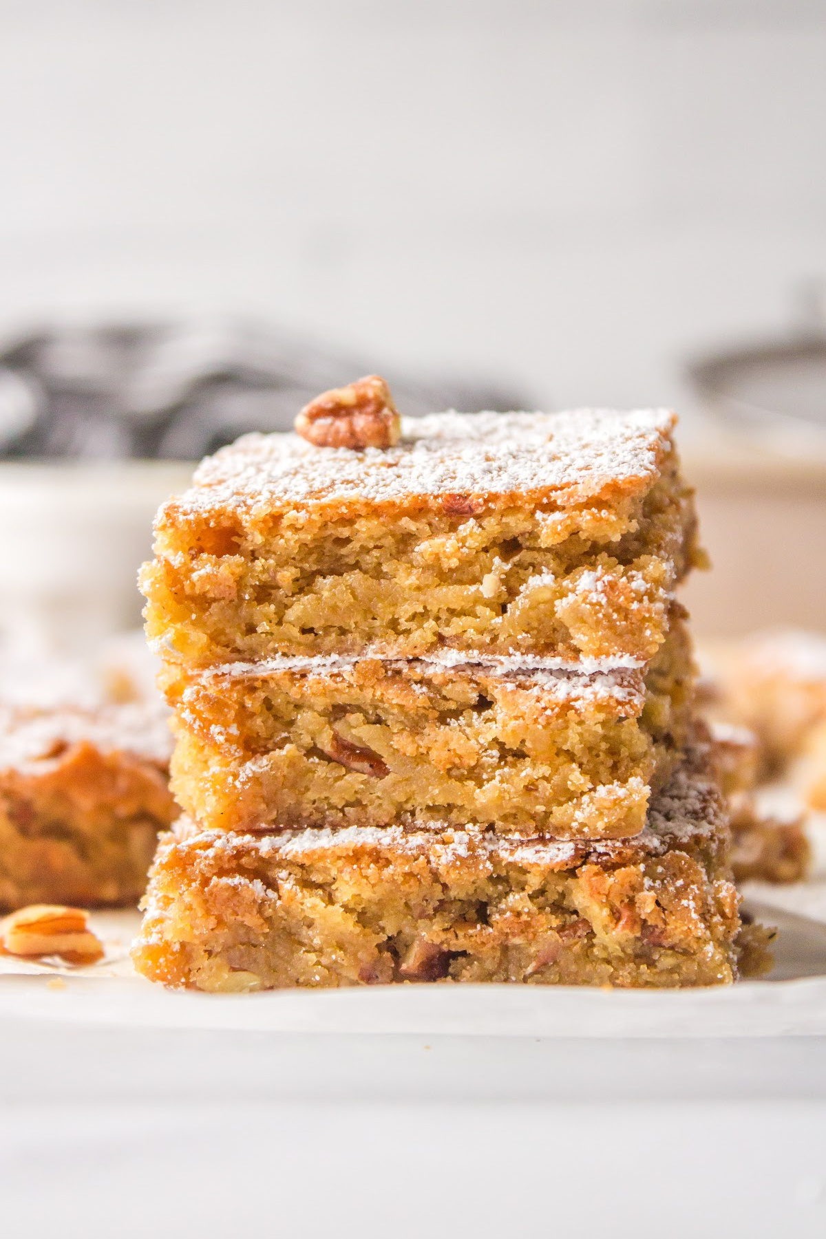 stack of three maple butterscotch blondies