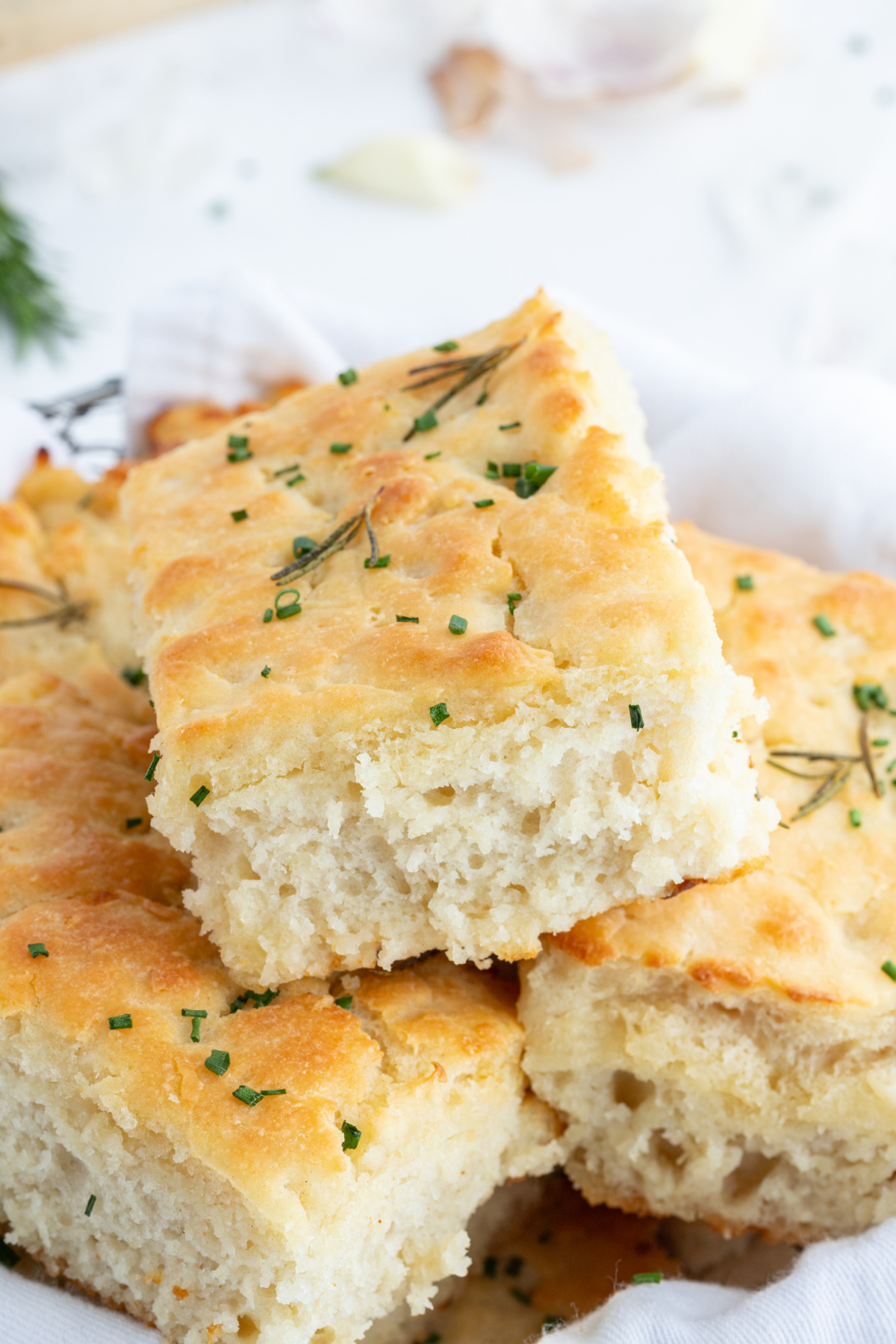 rosemary garlic butter bath biscuits stacked