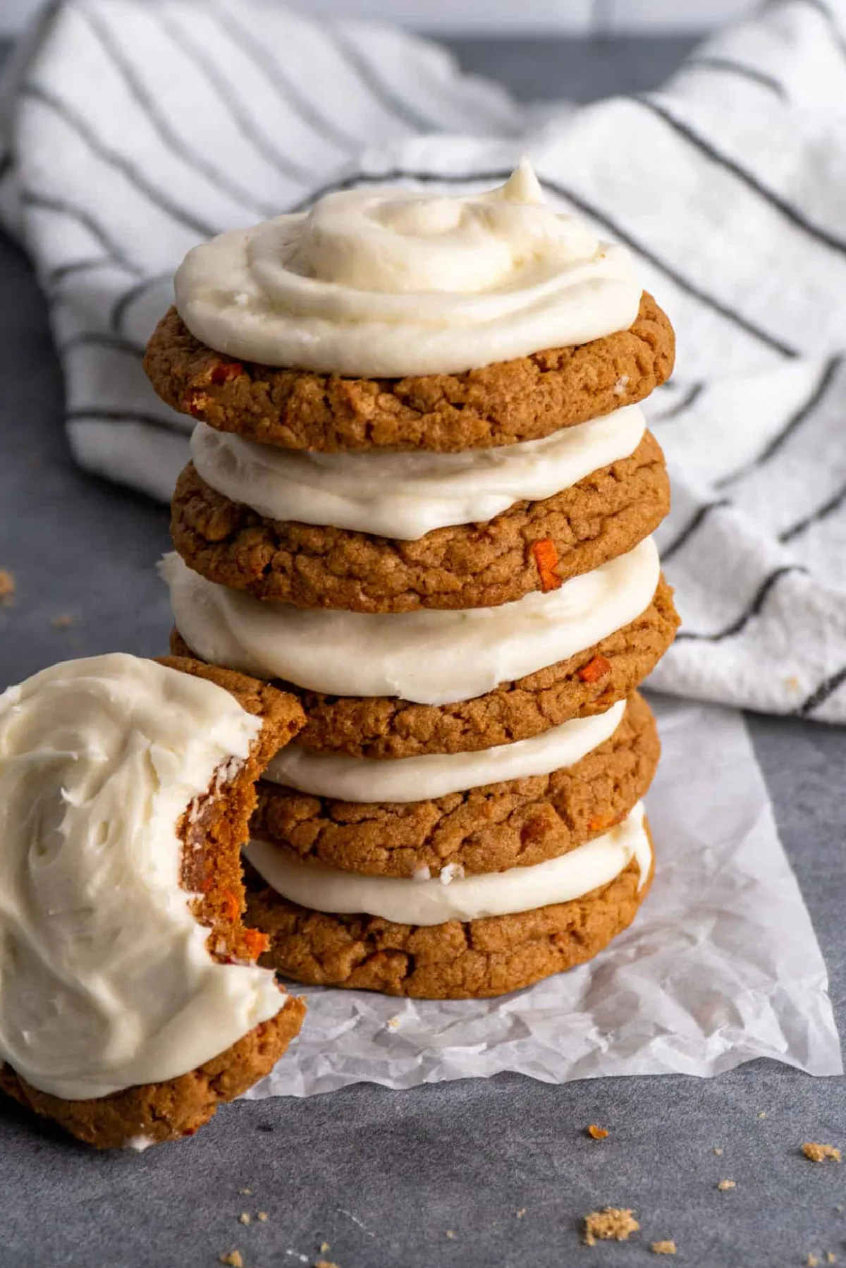 stack of carrot cake mix cookies