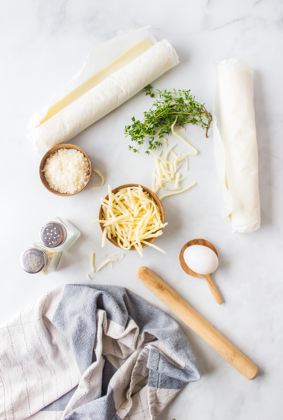 ingredients displayed for making cheese straws