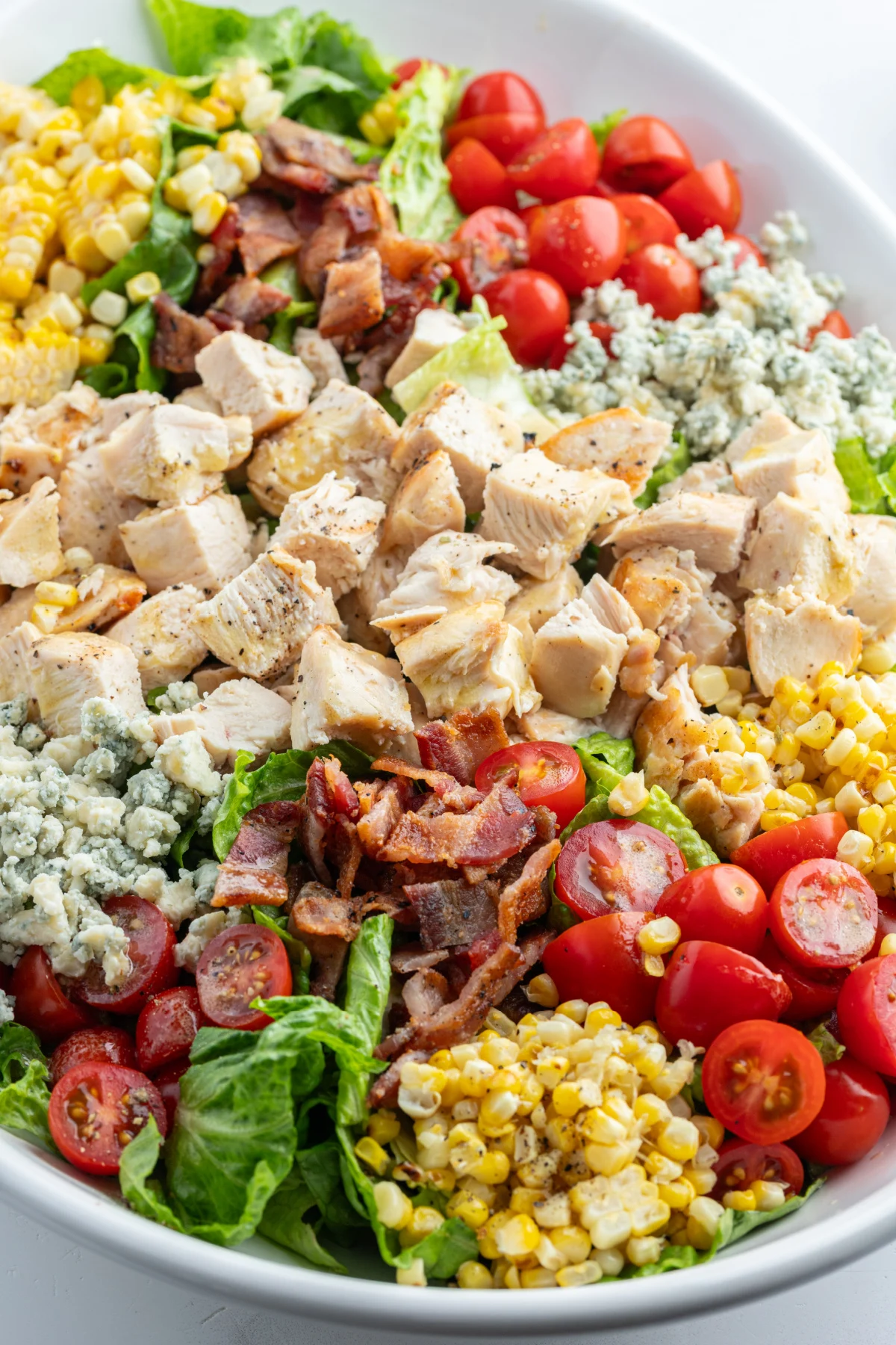 close up grilled cobb salad