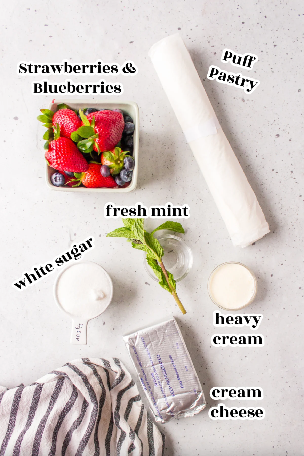 ingredients displayed for making berry cheesecake tart