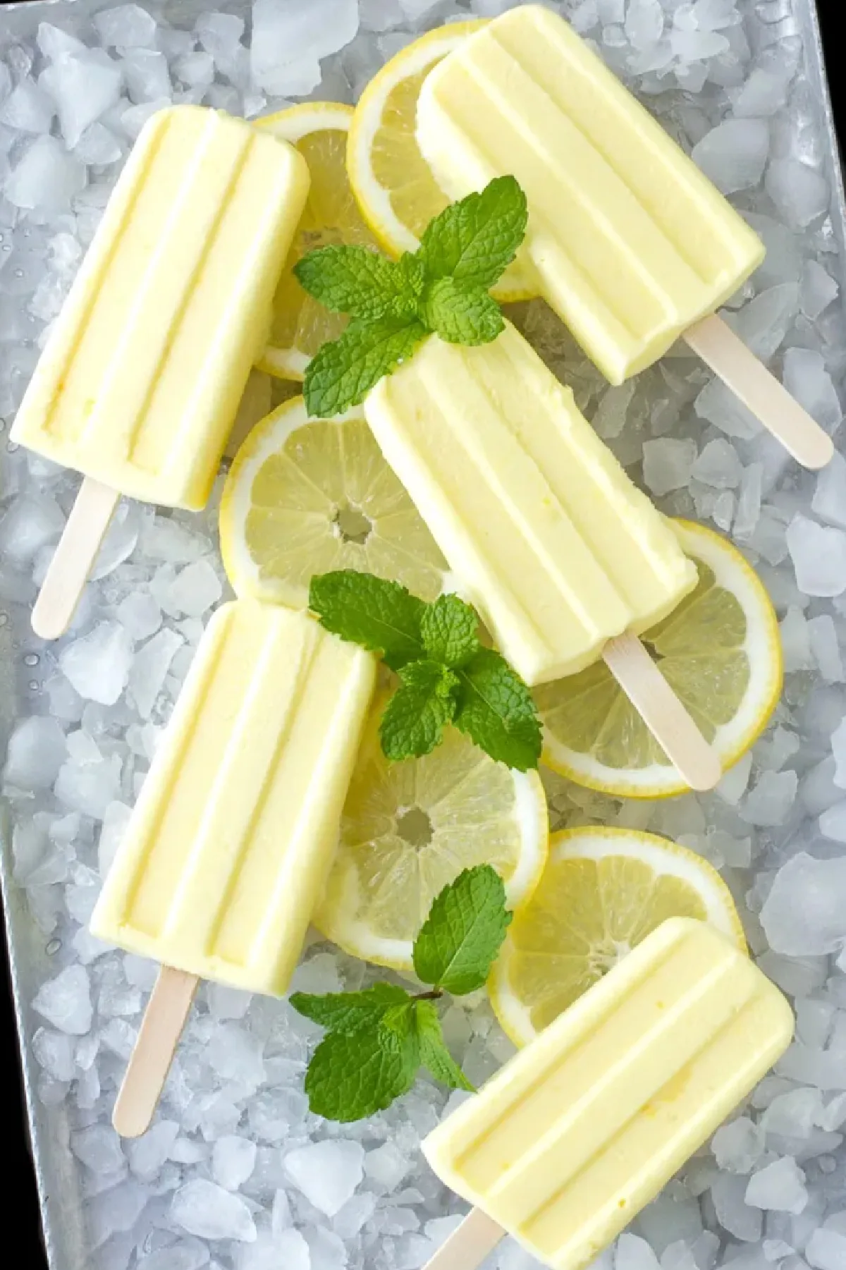 limoncello pudding pops on ice