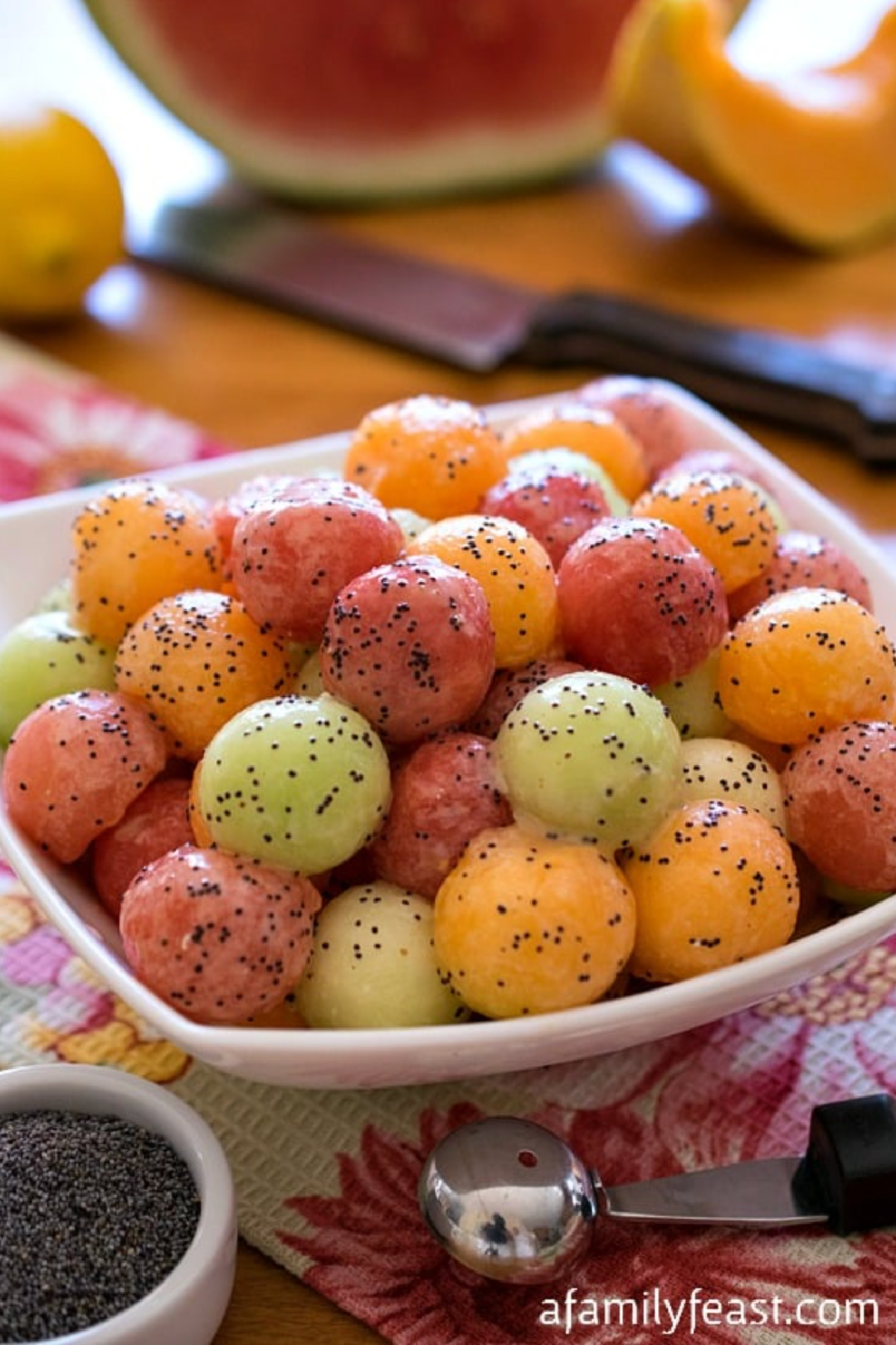 bowl of melon ball salad