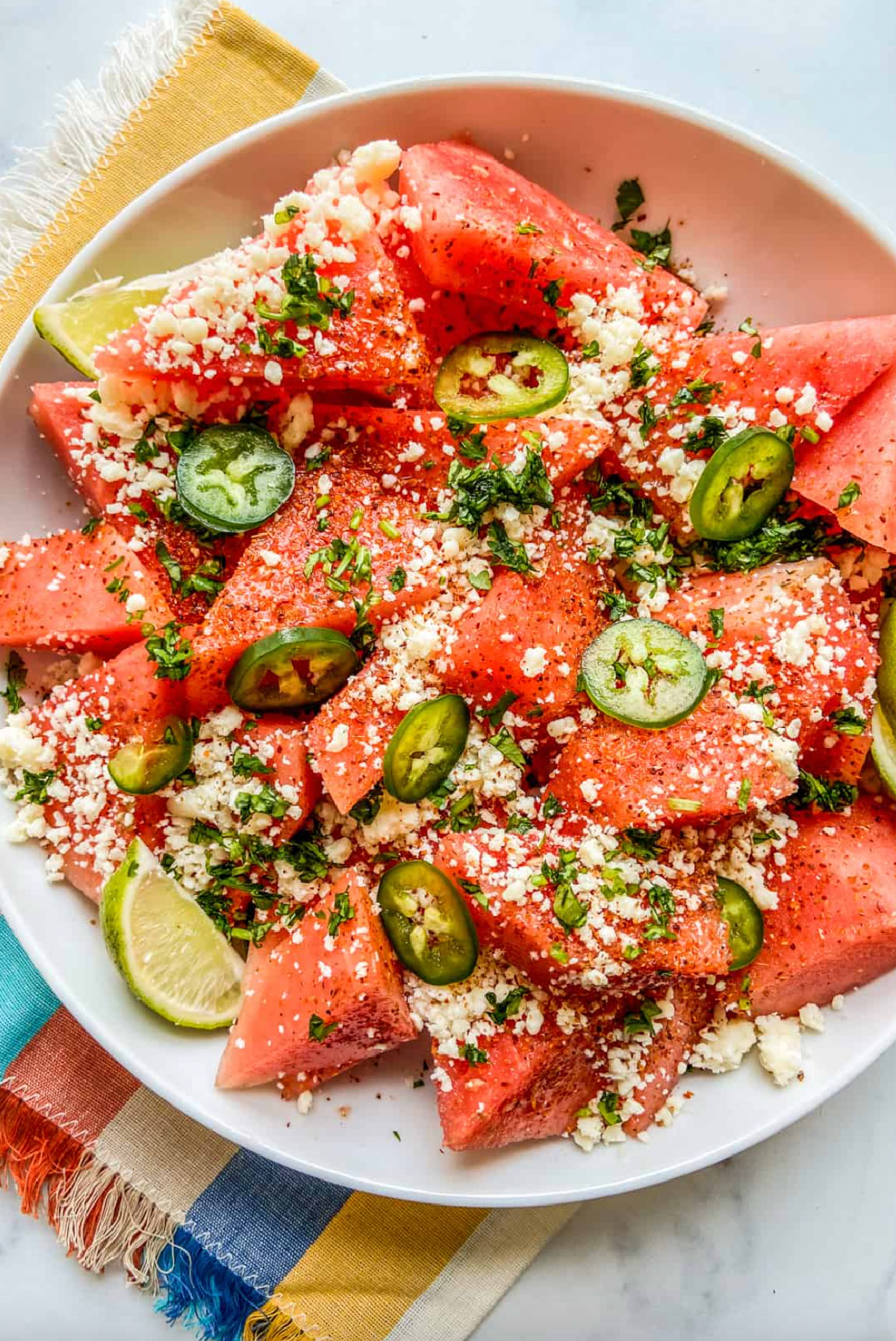 bowl of mexican watermelon salad