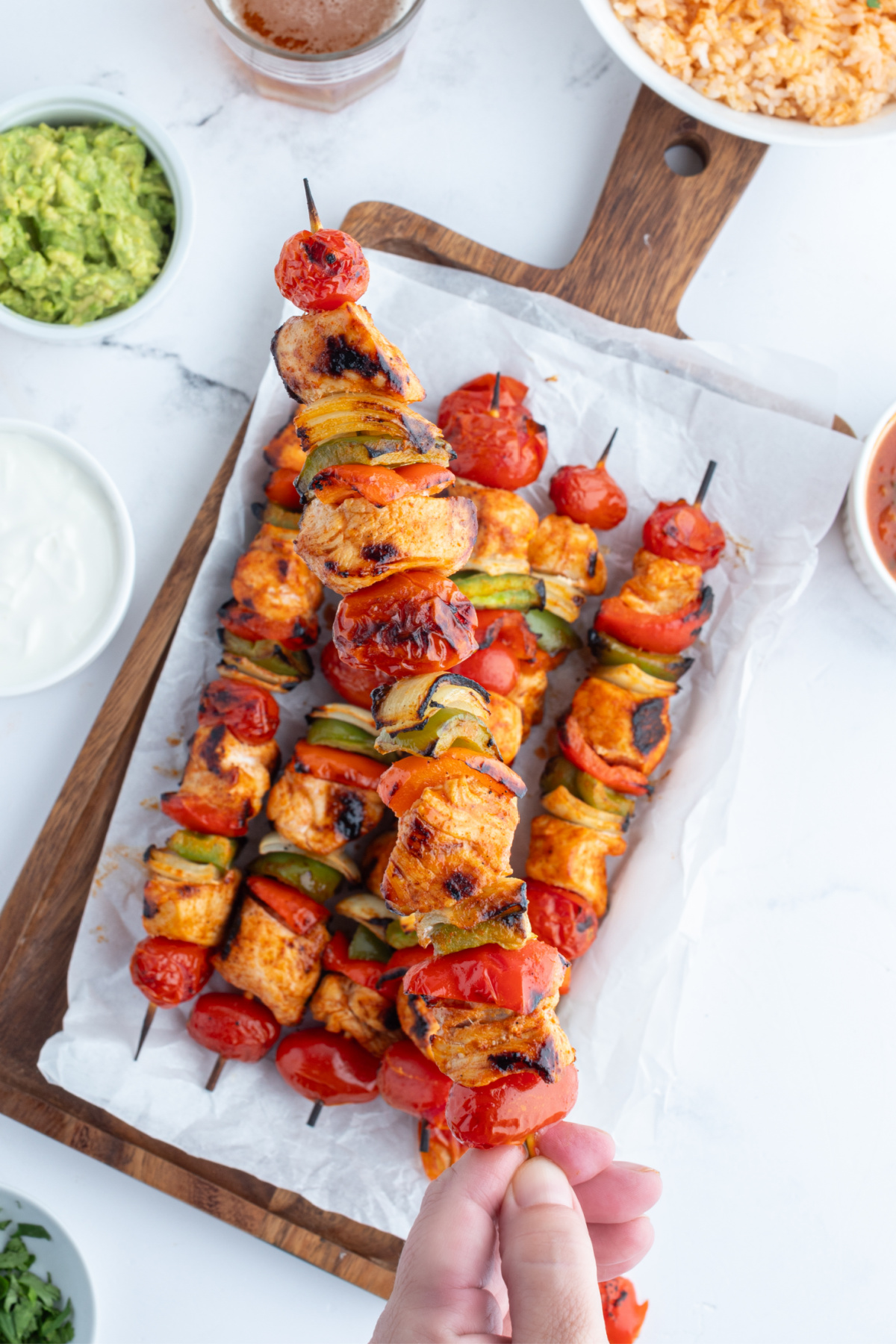 grilled chicken taco kebabs