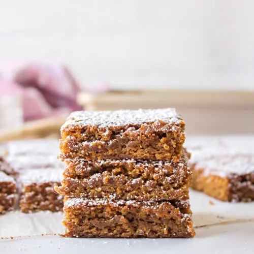 stacked gingerbread blondies