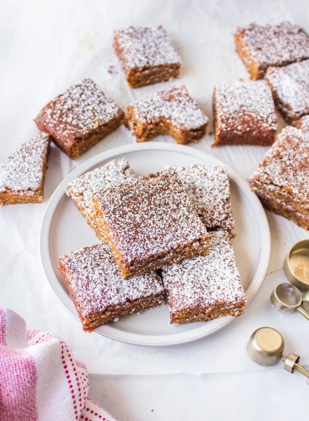 gingerbread blondies displayed