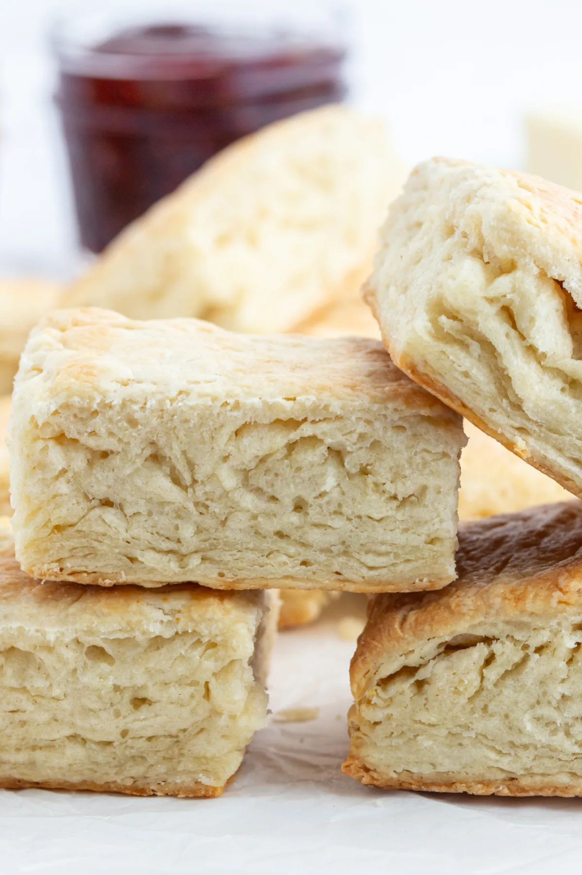 stacked baking powder biscuits