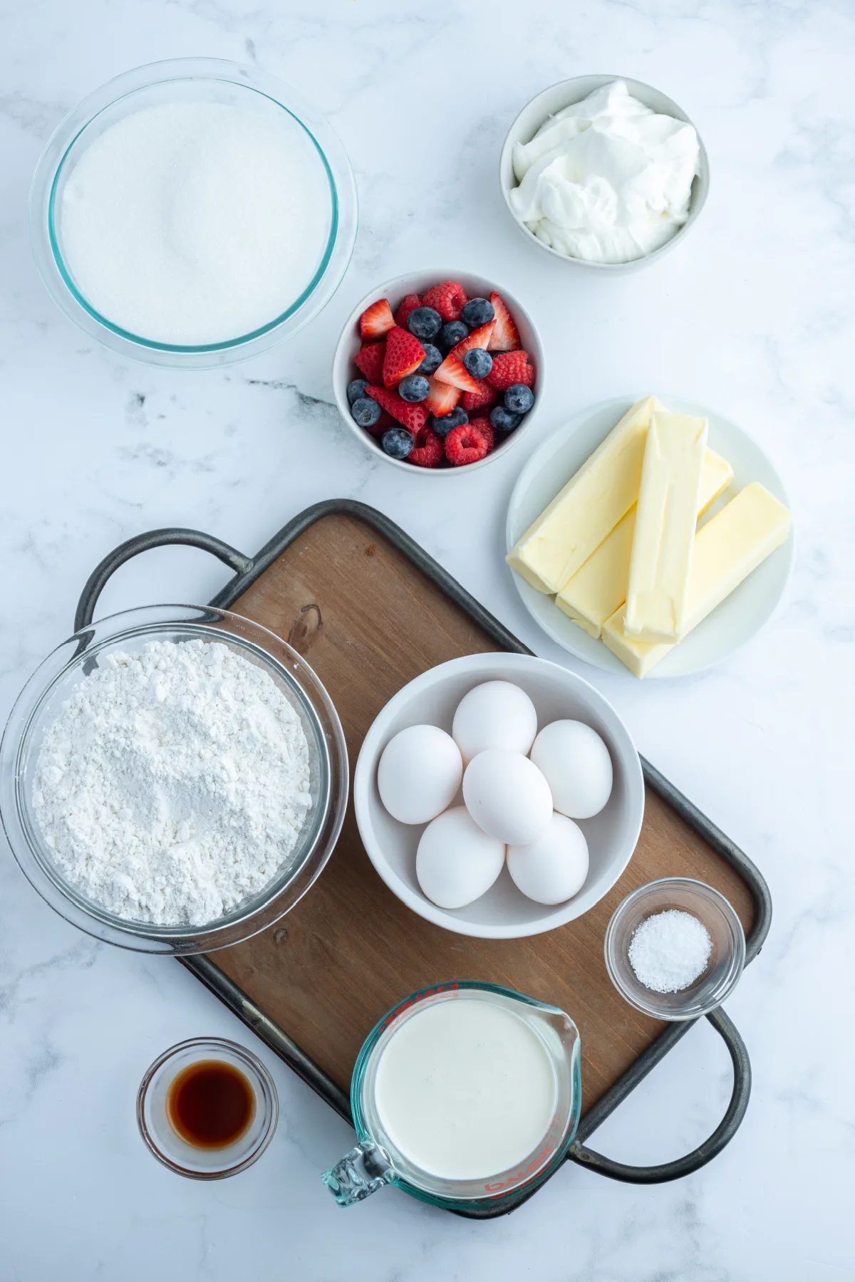 ingredients displayed for making elvis presley's pound cake